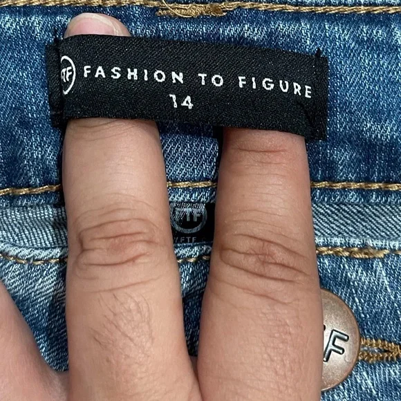 Fashion to Figure Blue Distressed Jean Shorts - Picture 7 of 11